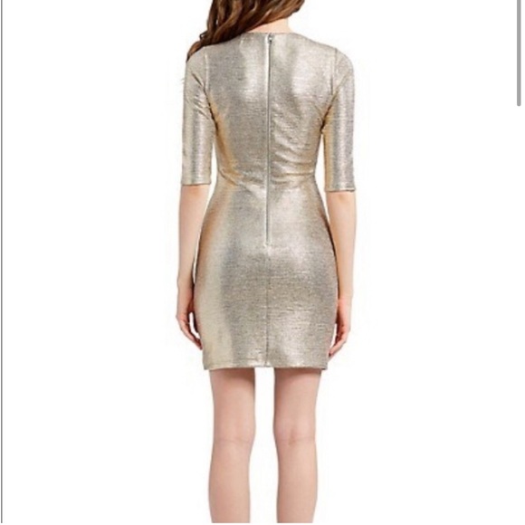 Alice + Olivia Delora Metallic Mini Bodycon Dress - Picture 4 of 14
